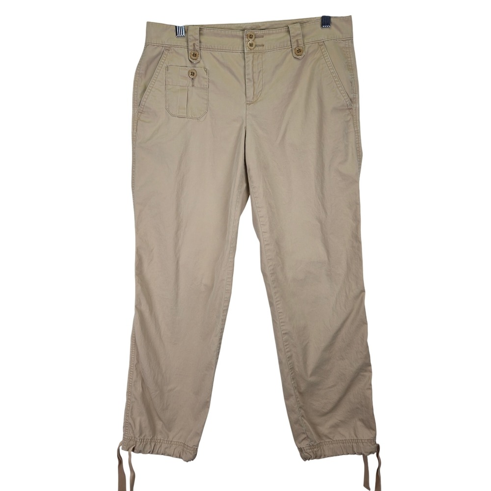 Lauren Ralph Lauren Womens Ankle Cinched Pants Size 4 Khaki Bohemian‎ Minimalist